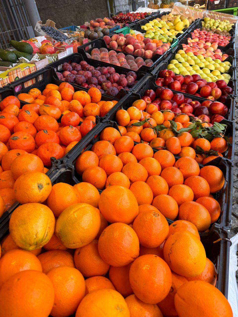Cabazes da July com fruta e legumes frescos